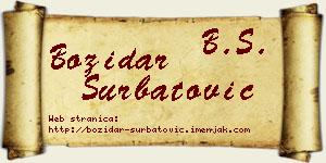 Božidar Šurbatović vizit kartica